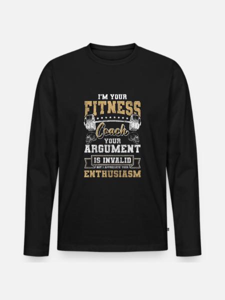 Fitness Workout Pumps - Men's Premium Organic Long Sleeve Shirt - black