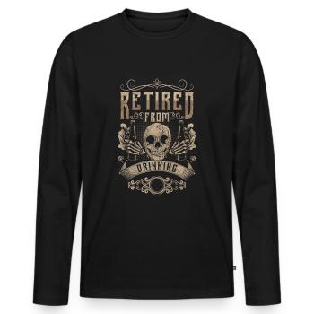 Alcool Non Merci Ivrogne Motivation - T-shirt manches longues Premium bio Homme - noir - Devant - Nico (187cm)