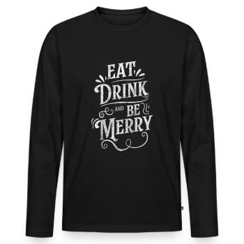 Food Hotel Selection - Men's Premium Organic Long Sleeve Shirt - black - Front - Nico (187cm)