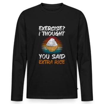 Buffet Delicious Sélection à volonté - T-shirt manches longues Premium bio Homme - noir - Devant - Nico (187cm)