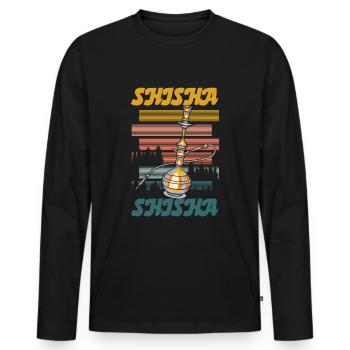 Sisha Dampf Chillig Orient - Männer Premium Bio Langarmshirt - Schwarz - Vorne - Nico (187cm)