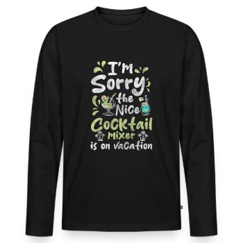 Mixer Flasche Urlaub - Männer Premium Bio Langarmshirt - Schwarz - Vorne - Nico (187cm)