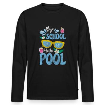 Célébration de la piscine - T-shirt manches longues Premium bio Homme - noir - Devant - Nico (187cm)