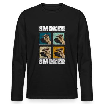 Fumer du tabac Rompre la nervosité - T-shirt manches longues Premium bio Homme - noir - Devant - Nico (187cm)