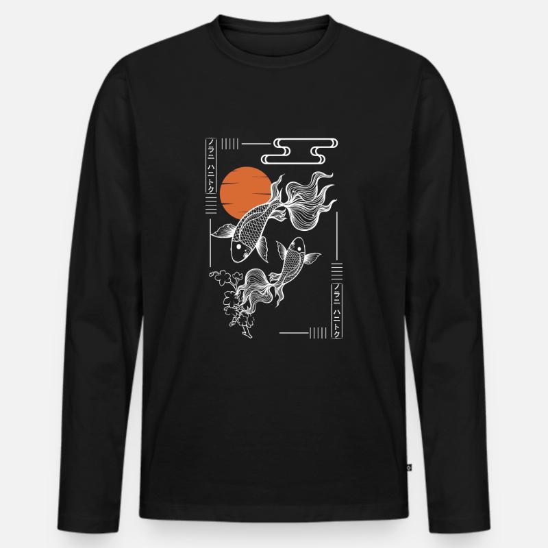 Orient Samurai - Männer Premium Bio Langarmshirt - Schwarz