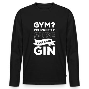 Gin Genuss Trinker Schnaps - Männer Premium Bio Langarmshirt - Schwarz - Vorne - Nico (187cm)
