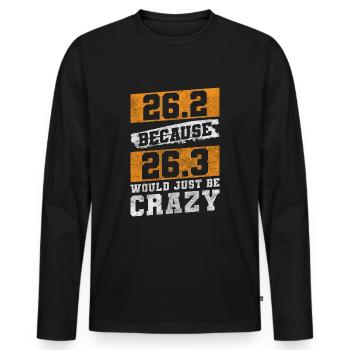 Coureurs, Compétition, Pas d’excuses - T-shirt manches longues Premium bio Homme - noir - Devant - Nico (187cm)