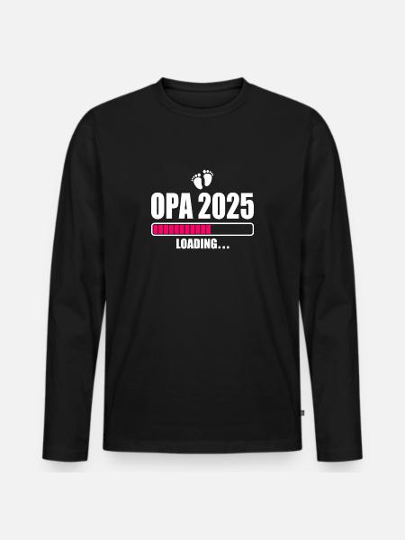 Opa 2025 - Männer Premium Bio Langarmshirt - Schwarz