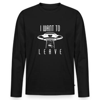I Want To Leave - Männer Premium Bio Langarmshirt - Schwarz - Vorne - Nico (187cm)