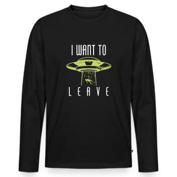 I Want To Leave - Männer Premium Bio Langarmshirt - Schwarz - Vorne - Nico (187cm)