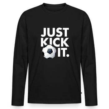 Il suffit de donner un coup de pied - T-shirt manches longues Premium bio Homme - noir - Devant - Nico (187cm)