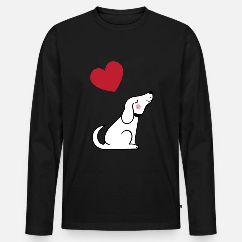 Hund - Männer Premium Bio Langarmshirt - Schwarz