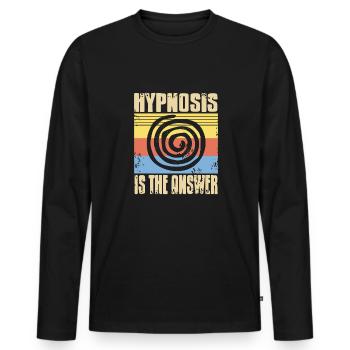Hypnosis is the answer - Men's Premium Organic Long Sleeve Shirt - black - Front - Nico (187cm)