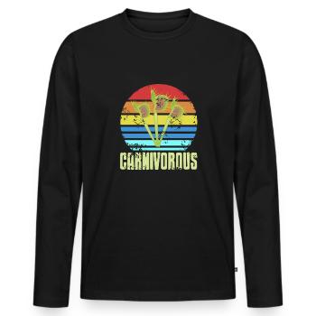 Plantes carnivores Retro Vintage - T-shirt manches longues Premium bio Homme - noir - Devant - Nico (187cm)