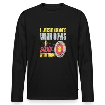 Je ne porte pas seulement des arcs, je tire avec eux - T-shirt manches longues Premium bio Homme - noir - Devant - Nico (187cm)