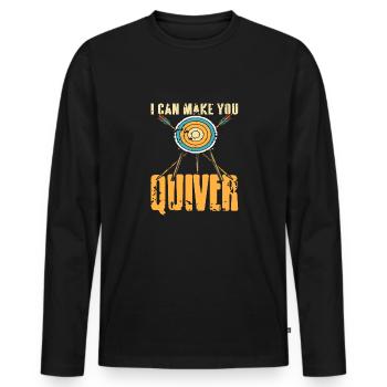 Je peux te faire trembler - T-shirt manches longues Premium bio Homme - noir - Devant - Nico (187cm)