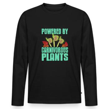 Propulsé par des plantes carnivores - T-shirt manches longues Premium bio Homme - noir - Devant - Nico (187cm)