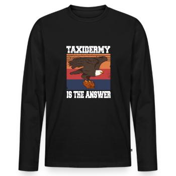 La taxidermie est la réponse - T-shirt manches longues Premium bio Homme - noir - Devant - Nico (187cm)
