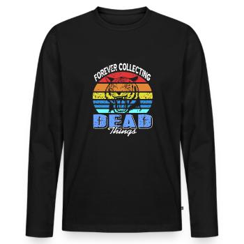 Für immer tote Dinge sammeln - Taxidermie - Männer Premium Bio Langarmshirt - Schwarz - Vorne - Nico (187cm)