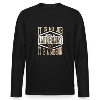 Taxidermist is not a job, but a mission - Men's Premium Organic Long Sleeve Shirt - black - Front - Nico (187cm)