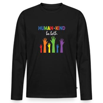 LBGT Flag Gay Pride Human - Men's Premium Organic Long Sleeve Shirt - black - Front - Nico (187cm)