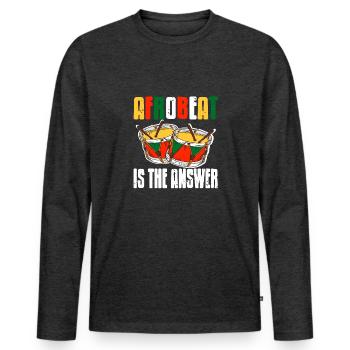 L’afrobeat est la réponse - T-shirt manches longues Premium bio Homme - anthracite chiné - Devant - Nico (187cm)
