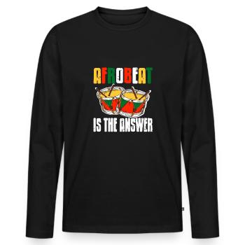 L’afrobeat est la réponse - T-shirt manches longues Premium bio Homme - noir - Devant - Nico (187cm)