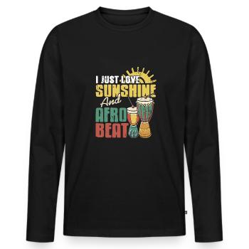 J’adore le Sunshine et l’Afrobeat - T-shirt manches longues Premium bio Homme - noir - Devant - Nico (187cm)