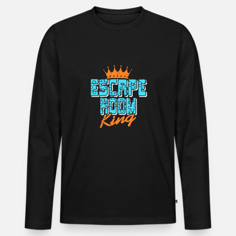 Escape Room King - Männer Premium Bio Langarmshirt - Schwarz