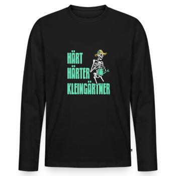 Hart Härter Kleingärtner - Garten Kleingarten - Männer Premium Bio Langarmshirt - Schwarz - Vorne - Nico (187cm)