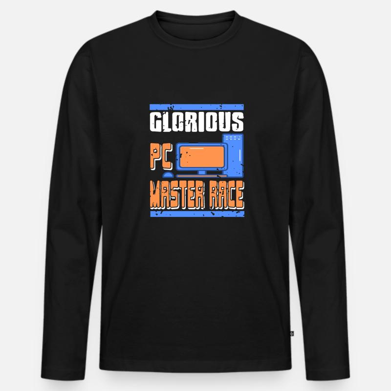 Glorious PC Master Race - Männer Premium Bio Langarmshirt - Schwarz