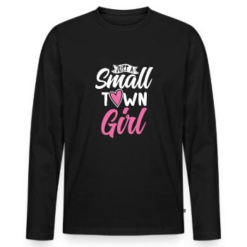 Nur Ein Kleines Stadtmädchendorf, Kleines - Männer Premium Bio Langarmshirt - Schwarz - Vorne - Nico (187cm)
