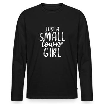 Nur Ein Kleines Stadtmädchendorf, Kleines - Männer Premium Bio Langarmshirt - Schwarz - Vorne - Nico (187cm)
