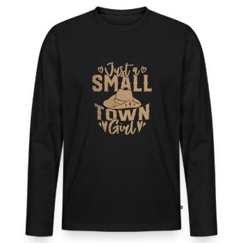 Nur Ein Kleines Stadtmädchendorf, Kleines - Männer Premium Bio Langarmshirt - Schwarz - Vorne - Nico (187cm)