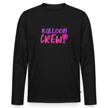 Balloon Crew Hot Air Balloon Flying Weightless - Men's Premium Organic Long Sleeve Shirt - black - Front - Nico (187cm)