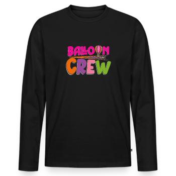 Balloon Crew Hot Air Balloon Flying Weightless - Men's Premium Organic Long Sleeve Shirt - black - Front - Nico (187cm)