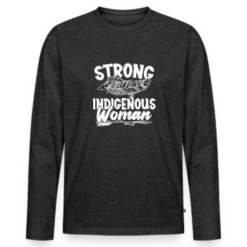 Strong Indigenous Woman Native American - Men's Premium Organic Long Sleeve Shirt - heather anthracite - Front - Nico (187cm)
