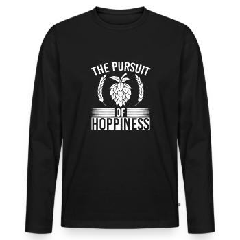 La poursuite de la convivialité Bierbrauer Bier Hopfen - T-shirt manches longues Premium bio Homme - noir - Devant - Nico (187cm)