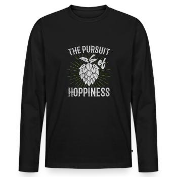 La poursuite de la convivialité Bierbrauer Bier Hopfen - T-shirt manches longues Premium bio Homme - noir - Devant - Nico (187cm)
