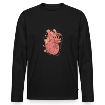 Pilzjagd Pilzjäger Pilzsammler Morchel Mykologe - Männer Premium Bio Langarmshirt - Schwarz - Vorne - Nico (187cm)