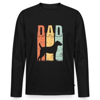Patterdale Terrier Papa Dad Master Vintage - T-shirt manches longues Premium bio Homme - noir - Devant - Nico (187cm)