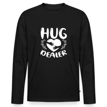 Hug Dealer Embrace Friendship Love Affection - T-shirt manches longues Premium bio Homme - noir - Devant - Nico (187cm)