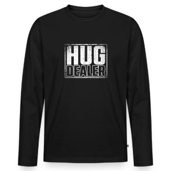 Hug Dealer Embrace Friendship Love Affection - T-shirt manches longues Premium bio Homme - noir - Devant - Nico (187cm)