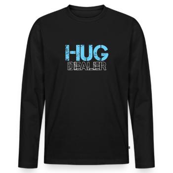Hug Dealer Embrace Friendship Love Affection - T-shirt manches longues Premium bio Homme - noir - Devant - Nico (187cm)