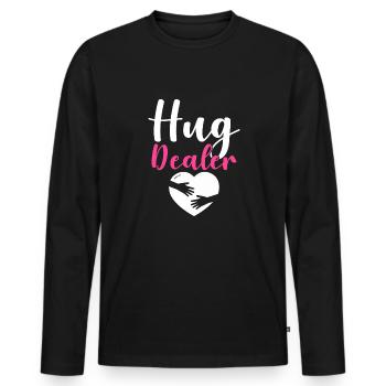 Hug Dealer Embrace Friendship Love Affection - T-shirt manches longues Premium bio Homme - noir - Devant - Nico (187cm)