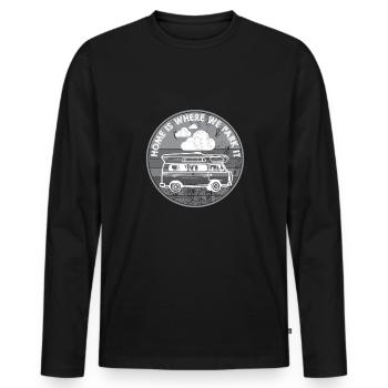 Camping Camper Outdoor Sommer Design - Männer Premium Bio Langarmshirt - Schwarz - Vorne - Nico (187cm)