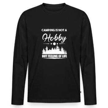 Camping Camper Outdoor Sommer Design - Männer Premium Bio Langarmshirt - Schwarz - Vorne - Nico (187cm)