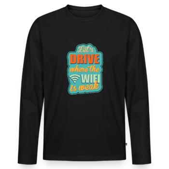 Camping Camper Outdoor Sommer Design - Männer Premium Bio Langarmshirt - Schwarz - Vorne - Nico (187cm)