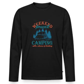 Camping Camper Outdoor Sommer Design - Männer Premium Bio Langarmshirt - Schwarz - Vorne - Nico (187cm)