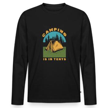 Camping Camper Outdoor Sommer Design - Männer Premium Bio Langarmshirt - Schwarz - Vorne - Nico (187cm)